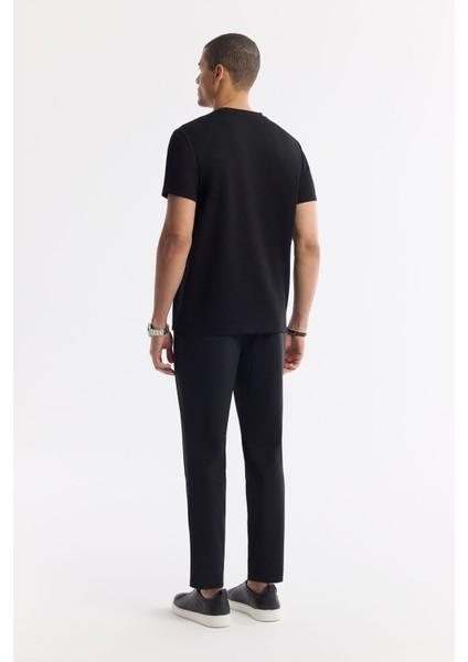Erkek Siyah Bisiklet Yaka Baskılı Bi Stretch Interlok T-shirt A51y1166 indirimleri