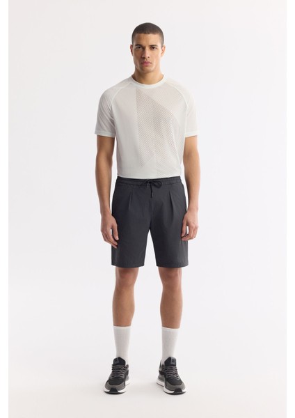 Erkek Antrasit Beli Lastikli Gofreli Bi-Stretch Relaxed Fit Şort A51Y3652