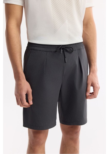 Erkek Antrasit Beli Lastikli Gofreli Bi-Stretch Relaxed Fit Şort A51Y3652 fırsatları