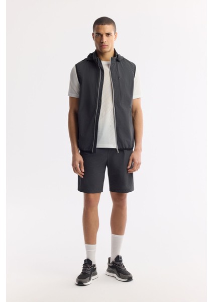 Erkek Antrasit Beli Lastikli Gofreli Bi-Stretch Relaxed Fit Şort A51Y3652