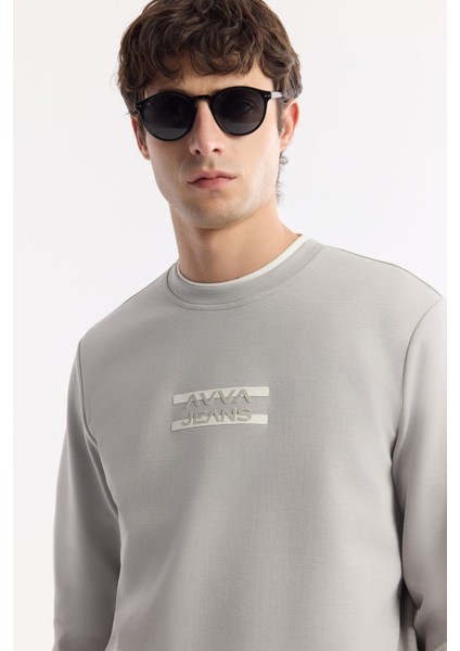 Erkek Gri Bisiklet Yaka Baskılı Bi Stretch Interlok Sweatshirt A51y1204 fiyatları
