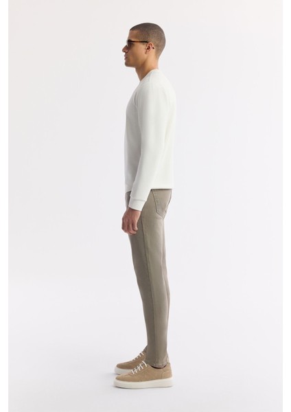 Erkek Ekru Bisiklet Yaka Baskılı Bi-Stretch İnterlok Regular Fit Sweatshirt A51Y1204 modelleri