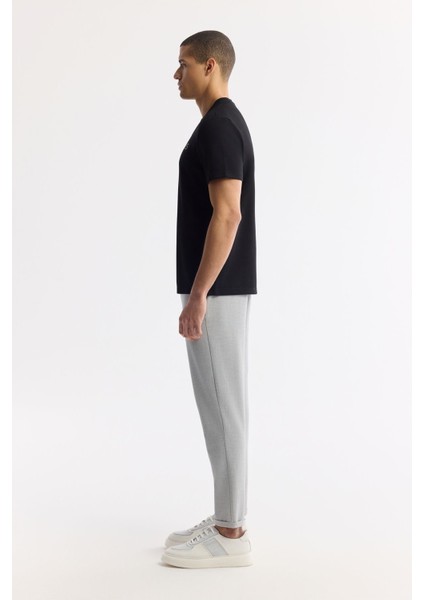 Erkek Siyah Regular Fit Bisiklet Yaka Reflektörlü Bi Stretch İnterlok T-Shirt A51Y1037