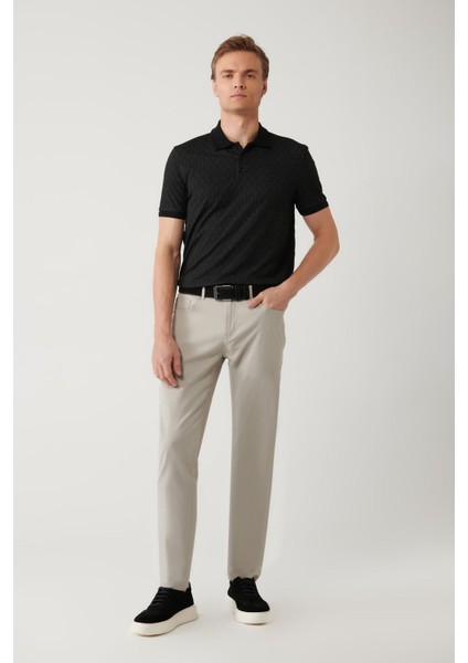 Erkek Taş Klasik Bel Armürlü Karışımlı 5 Cep Perge Slim Fit Pantolon A41Y3071