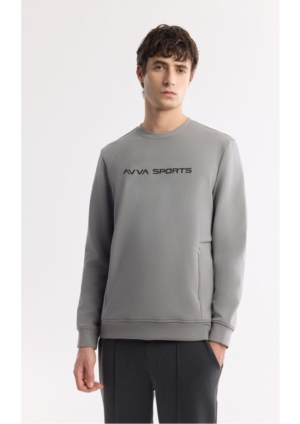 Erkek Gri Bisiklet Yaka Baskılı Bi Stretch Interlok Sweatshirt A51y1208 indirimleri