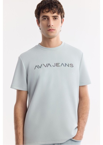 Erkek Gri Bisiklet Yaka Reflektörlü Bi-Stretch İnterlok Regular Fit T-Shirt A51Y1037 fiyatları