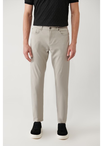 Erkek Taş Klasik Bel Armürlü Karışımlı 5 Cep Perge Slim Fit Pantolon A41Y3071