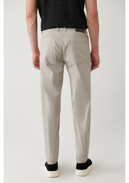 Erkek Taş Klasik Bel Armürlü Karışımlı 5 Cep Perge Slim Fit Pantolon A41Y3071