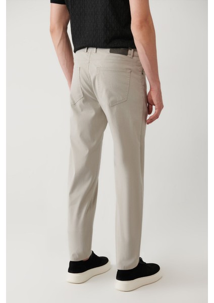 Erkek Taş Klasik Bel Armürlü Karışımlı 5 Cep Perge Slim Fit Pantolon A41Y3071