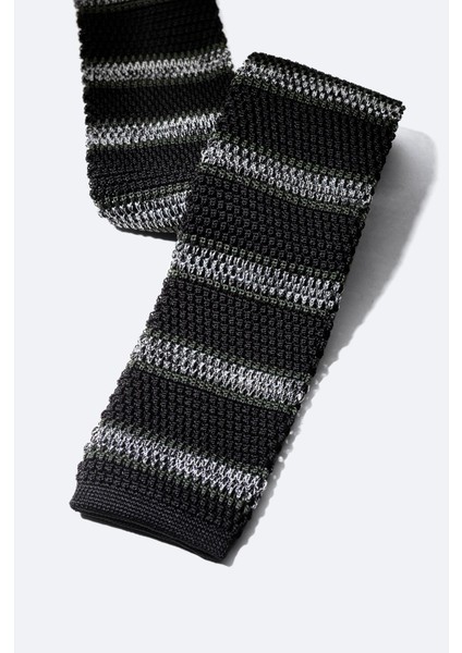 Erkek Lacivert Mikrofiber Örgü Kravat A32y9902