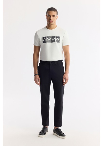 Erkek Siyah Slim Fit Beli Lastikli Bi Stretch Kumaş Pantolon A51y3077
