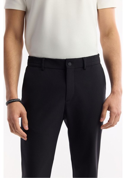 Erkek Siyah Slim Fit Beli Lastikli Bi Stretch Kumaş Pantolon A51y3077 fırsatları