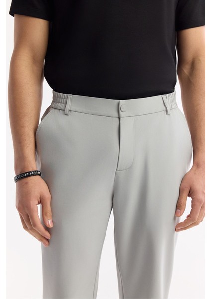 Erkek Açık Gri Slim Fit Beli Lastikli Bi Stretch Kumaş Pantolon A51y3077 fırsatları