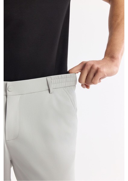Erkek Açık Gri Slim Fit Beli Lastikli Bi Stretch Kumaş Pantolon A51y3077 indirimleri