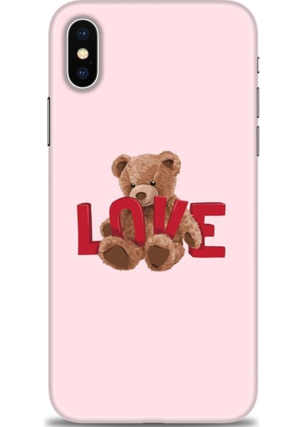 Apple iPhone x Kılıf Hd Baskılı - Love Bear