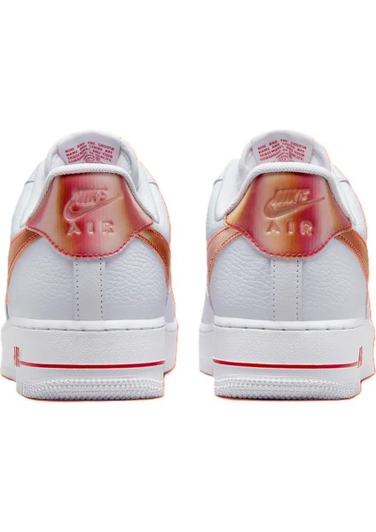 Air Force 1 '07 Jumbo Swoosh Leather Deri Erkek Spor Ayakkabı Beyaz Turuncu
