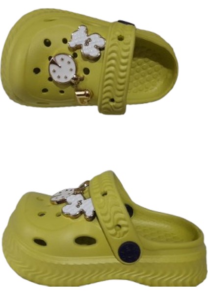 Bebek Çocuk Yeşil Renkli Taşlı-Bahçe-Havuz-Kreş Gündelik Kaymaz Ortopedik Sandalet Terlik fiyatları