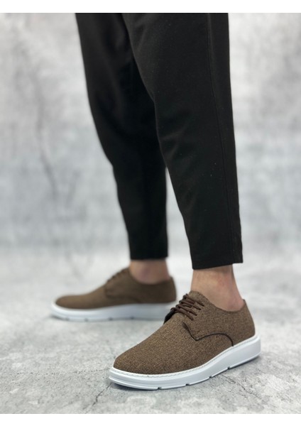 BA0003 Bağcıklı Klasik Spor Keten Kahverengi Beyaz Taban Casual Erkek Ayakkabı fiyatları