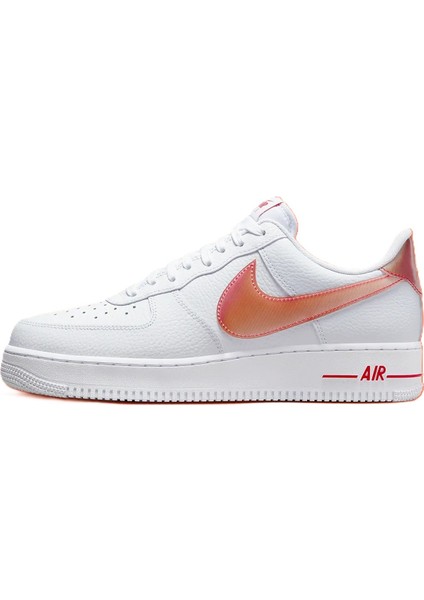 Air Force 1 '07 Jumbo Swoosh Leather Deri Erkek Spor Ayakkabı Beyaz Turuncu