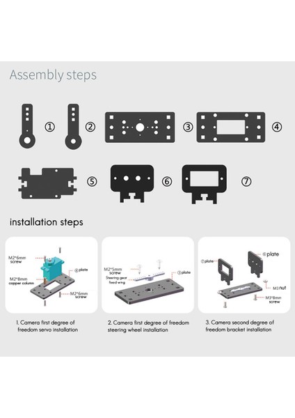 Raspberry Pi Akıllı Araba Robot Kamera Pan/tilt Iki Serbestlik Dereceli Servo (Yurt Dışından) modelleri