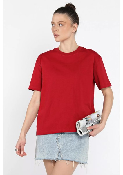 Bisiklet Yaka Kadın Basic Tişört