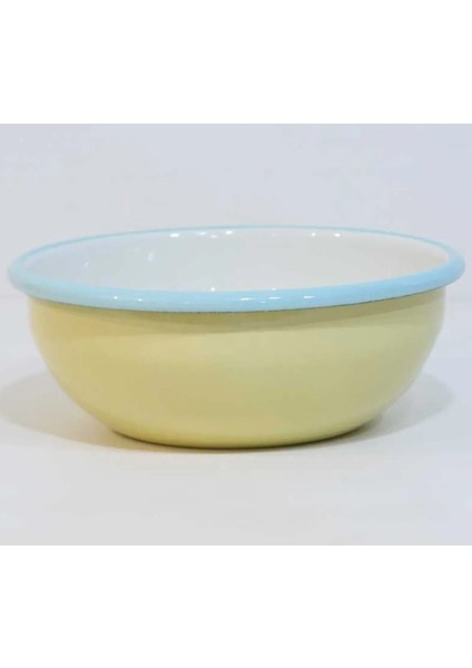 Çelik Üzeri Emaye Kaplama Çap 16CM Kase Sarı Mutfak Ürün Yükseklik 6cm Renkli Saç Materyal 1 Adet