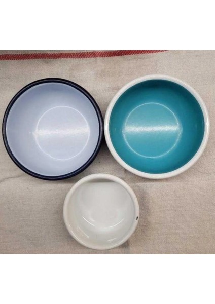 Çelik Üzeri Emaye Kaplama Çap 16CM Kase Oksit Sarı Beyaz Siyah Kordonlu Yükseklik 5,5cm 1 Adet indirimleri