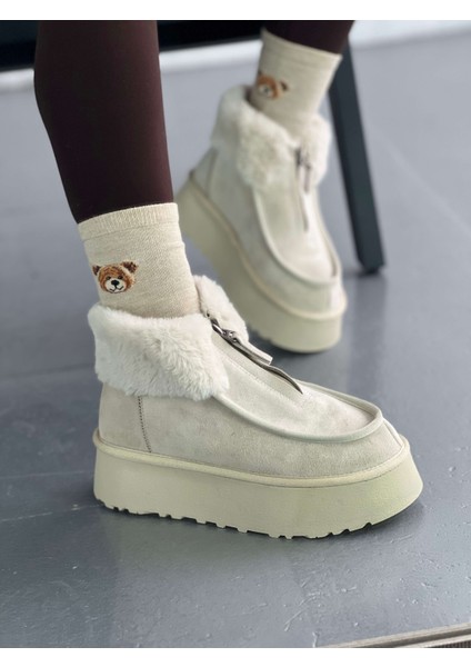 Boss Bej Süet Kadın Bot indirimleri