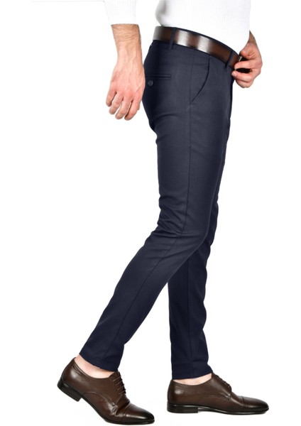 Kendinden Desenli Slim Fit Likralı Keten Pantolon 2502310 fırsatları
