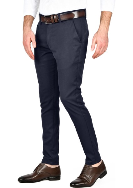 Kendinden Desenli Slim Fit Likralı Keten Pantolon 2502310 indirimleri