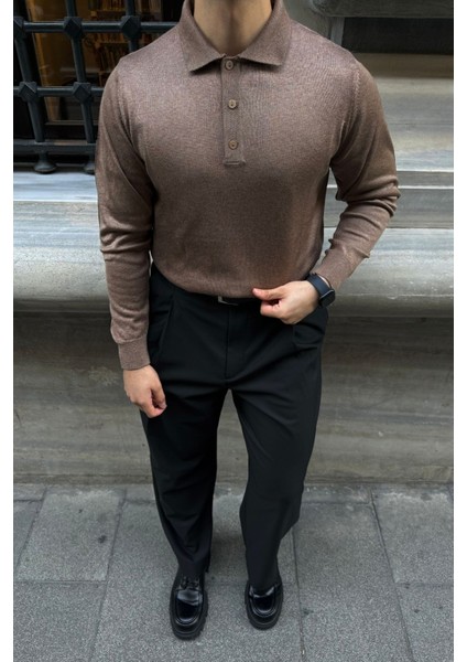 Erkek Standart Fit Normal Kesim Polo Yaka Triko Kazak fırsatları