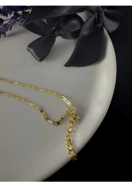 Yassı Zincirli Gold Çocuk Kolye | Zoo Serisi modelleri