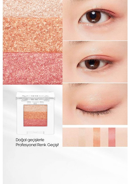 Yumuşak Dokulu, Dökülme Yapmayan 3 Renkli Göz Farı Triple Shadow No.19 (Love Charm)