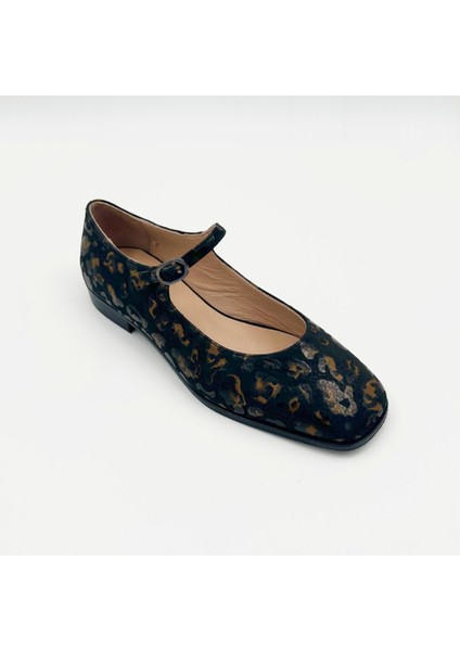 Deri Mary Jane Babet – Leopar Desenli, 2 Cm Topuk modelleri
