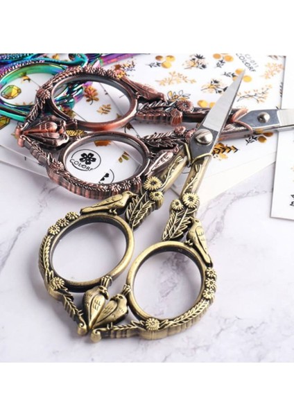 Söz Nişan Makası, Kuşlu Kurdele Açılış Özel Gün Merasim Dikiş Nakış Makası Antik Bronz modelleri
