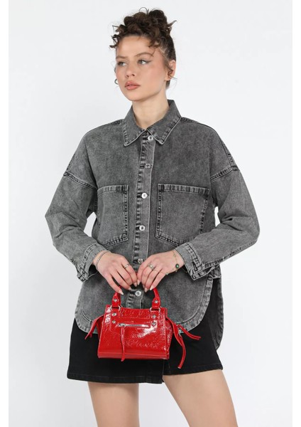 Kadın Çift Cepli Jean Kot Ceket fiyatları