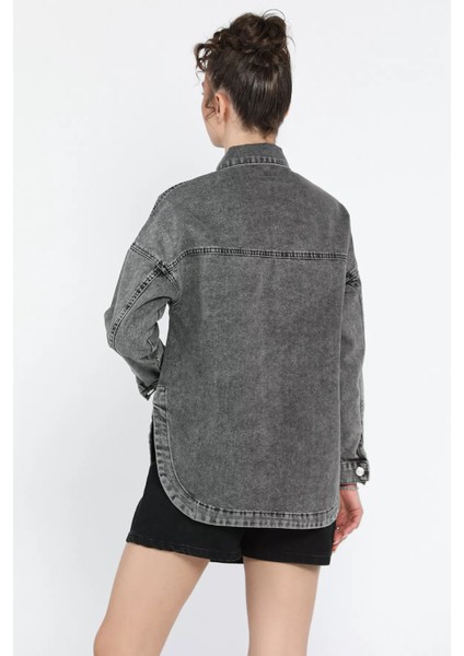 Kadın Çift Cepli Jean Kot Ceket modelleri