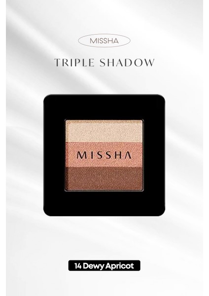 Yumuşak Dokulu, Dökülme Yapmayan 3 Renkli Göz Farı Triple Shadow (No.14 Dewy Apricot)