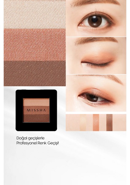 Yumuşak Dokulu, Dökülme Yapmayan 3 Renkli Göz Farı Triple Shadow (No.14 Dewy Apricot)