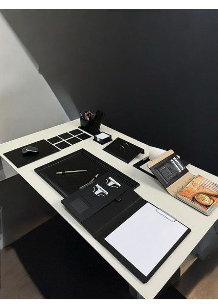 Özel Lüx Set - Deri Sümen Takımı - Organizer Defter - Sekreterlik Seti-Kişiye Özel Isimli