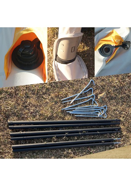 4 Kişilik Otomatik Şişme Kamp Çadırı Dahili Pompalı Şarjlı Motorlu 220CM x 220CM x 175CM fırsatları