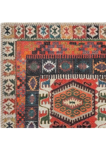 Private Renkli Yolluk Eskitme Etnik Desen Hol Koridor Halısı Yıkanabilir Vintage Şönil Yolluk fırsatları