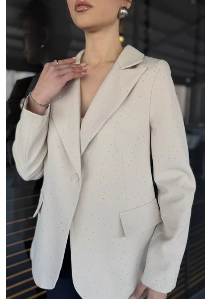 Taş Detaylı Kadın Tarz Blazer Ceket