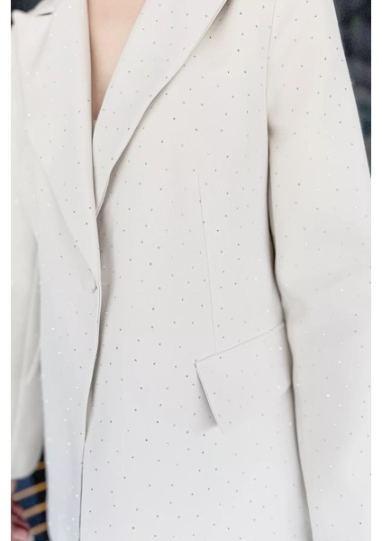 Taş Detaylı Kadın Tarz Blazer Ceket