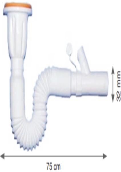 Körüklü Lavabo Sifonu(Tahliyeli) Plastik