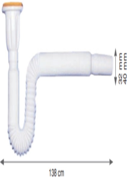 Körüklü Lavabo SİFONU(UZUN)(138CM)