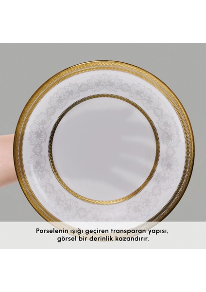 Royal Bone Victoria 55 Parça 12 Kişilik Yemek Takımı Gold