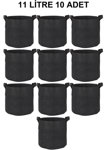 Kumaş Saksı Pot 11 Litre 10 Adet