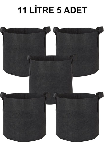 Kumaş Saksı Pot 11 Litre 5 Adet