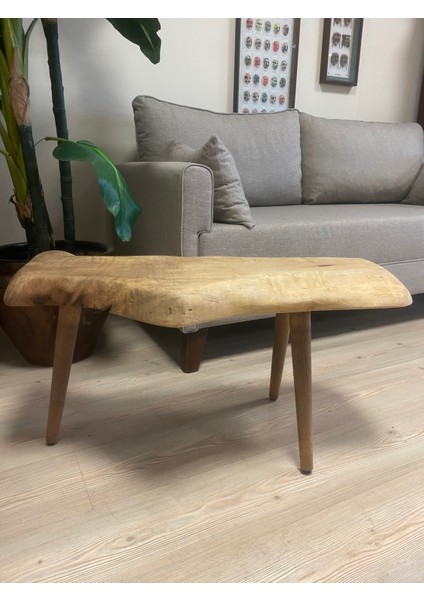 2180049 Ceviz El Yapımı Kütük Orta Sehpa 81,5 x 34, Yükseklik:47